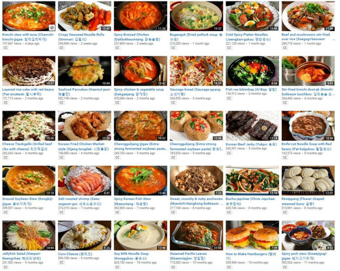 Korean food recipes available on Emily Kim’s YouTube channel Maangchi